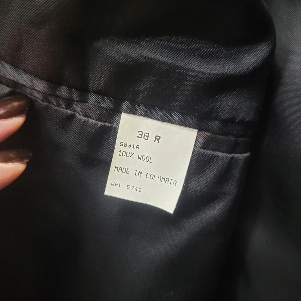 Oscar De La Renta Men Blazer Jacket Size 38R 100% Wool Dark Gray Business Office